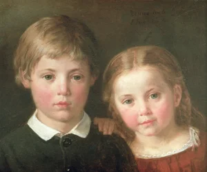 Benno sechs Jahre und Elna, vier Jahre, 1864